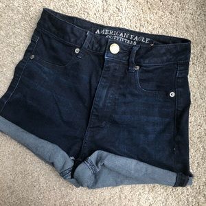 Super High Rise Dark Wash Shorts